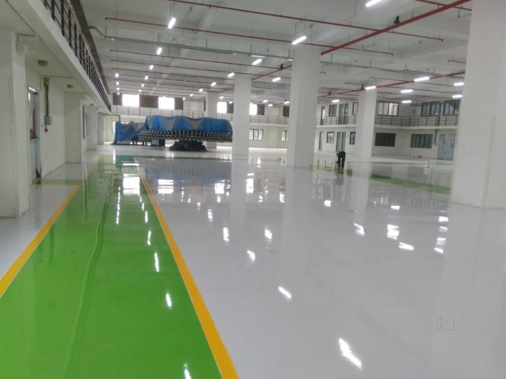 Grey & Green Logistic Warehouse Floor